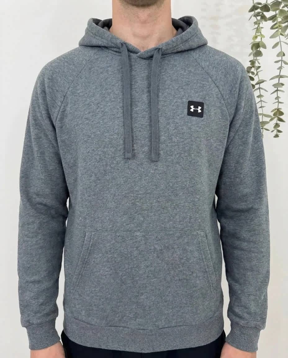 Sweat à capuche hoodie molleton Under Armour gris chiné coupe loose taille L - DN260110