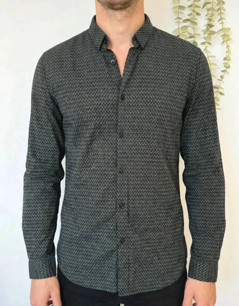 Chemise noire Homme The Kooples à motifs taille S