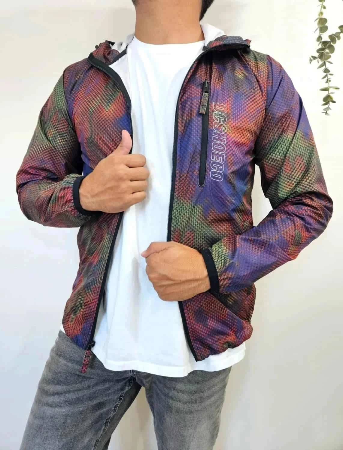 Veste coupe-vent déperlant full zip DC Shoes multicolore à capuche taille XS