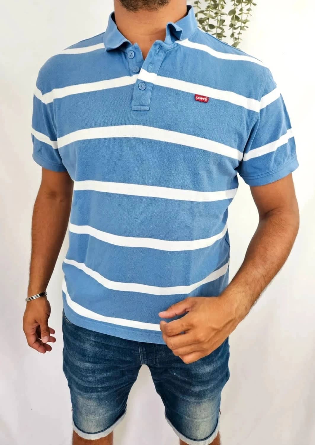 Polo Levi’s bleu à rayures taille XL