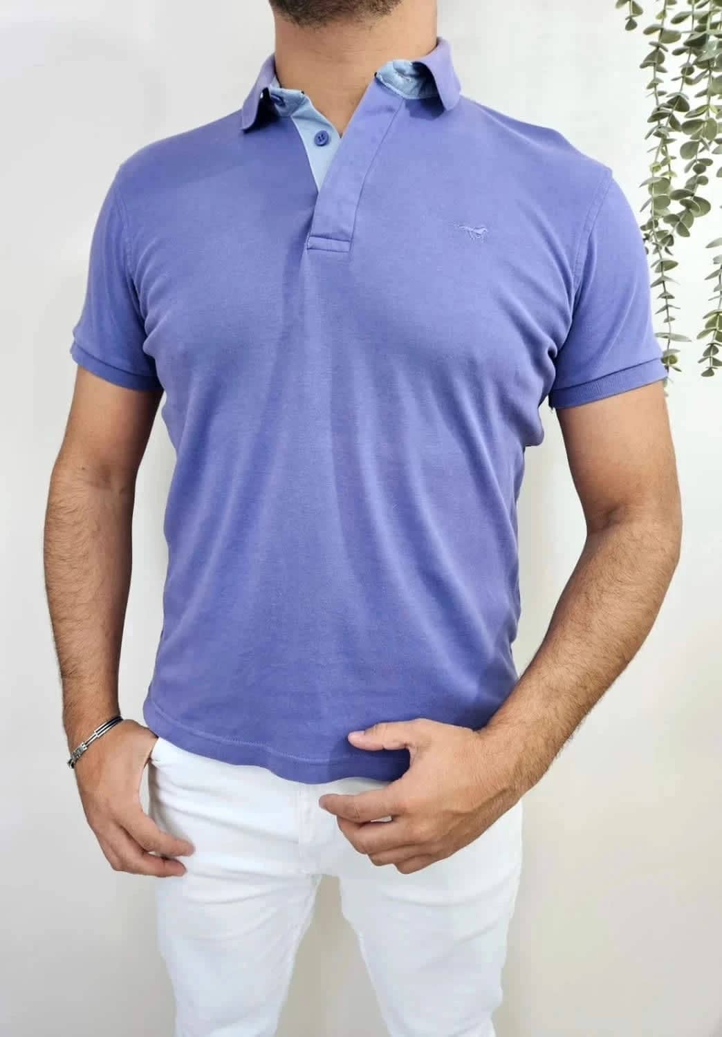 Polo violet Stil Park cheval logo brodé taille M