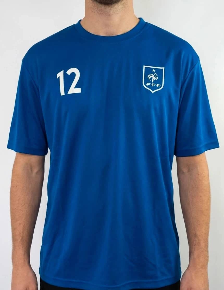 Maillot de foot bleu Mbappé n°12 équipe de France