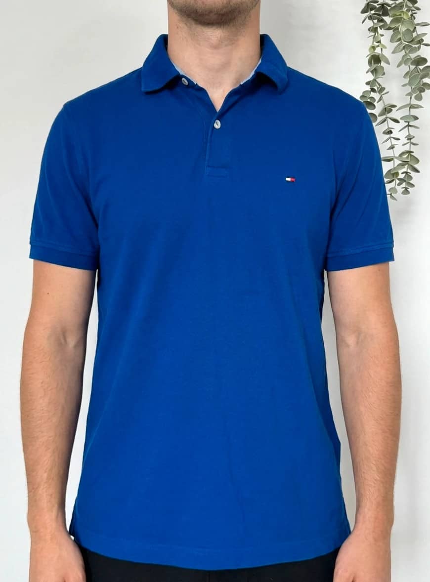 Polo slim fit Tommy Hilfiger bleu taille M - FP260234