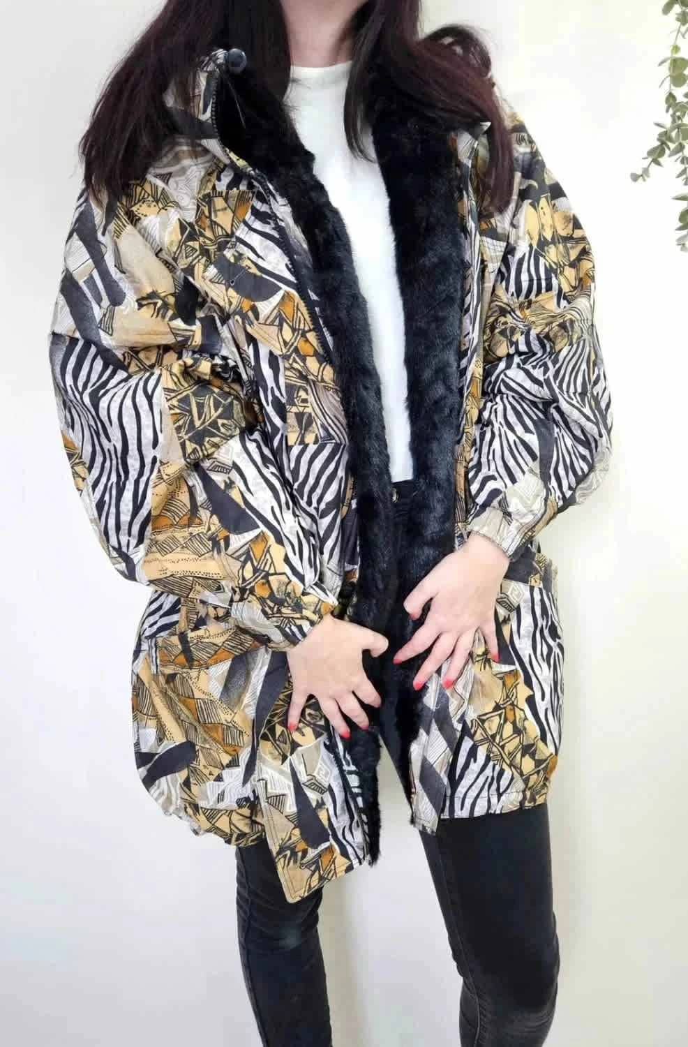 Manteau safari chic Fuchs & Schmitt fausse fourrure taille 40