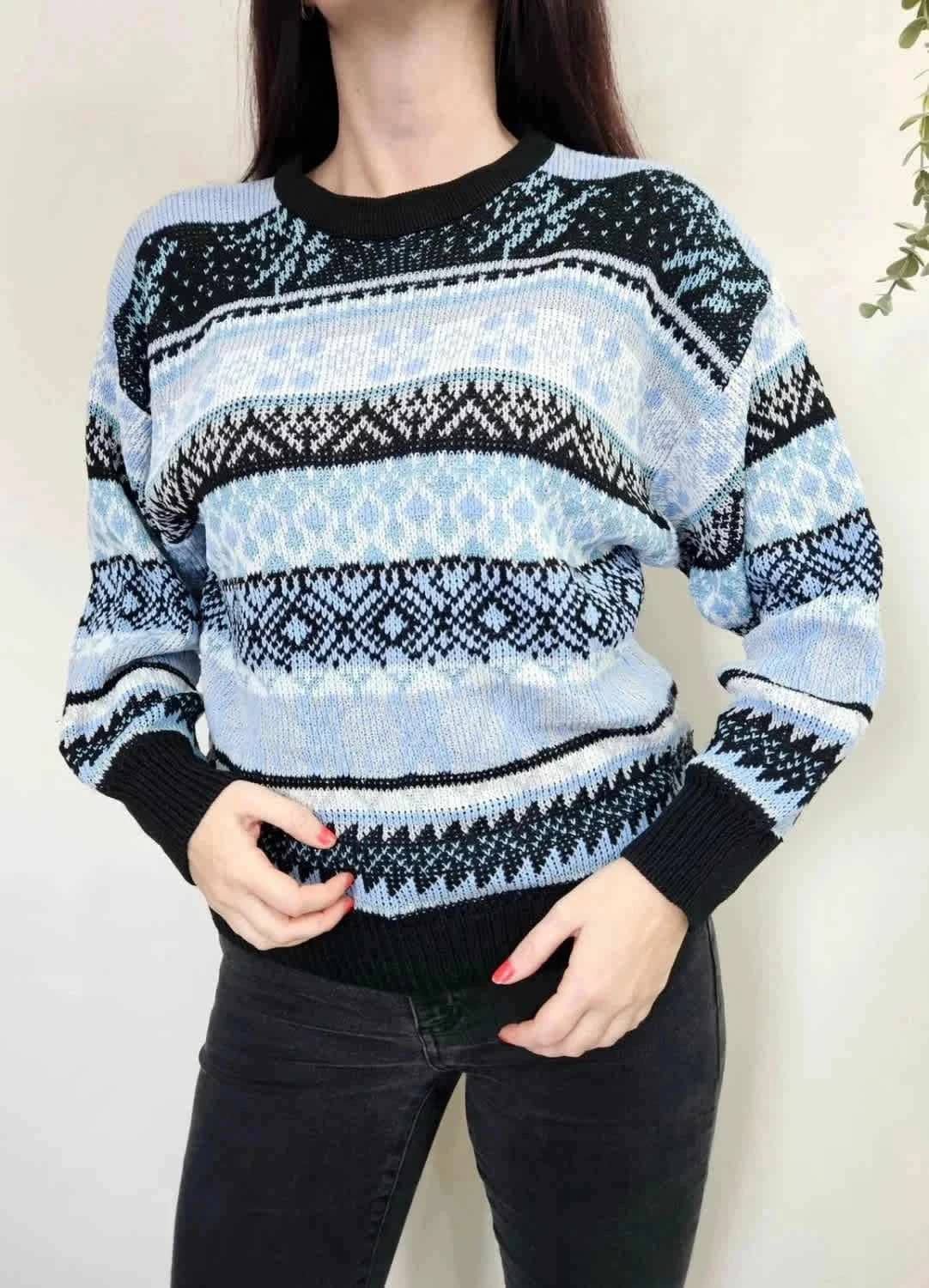 Pull vintage knitwear y2k snow crewneck taille 38