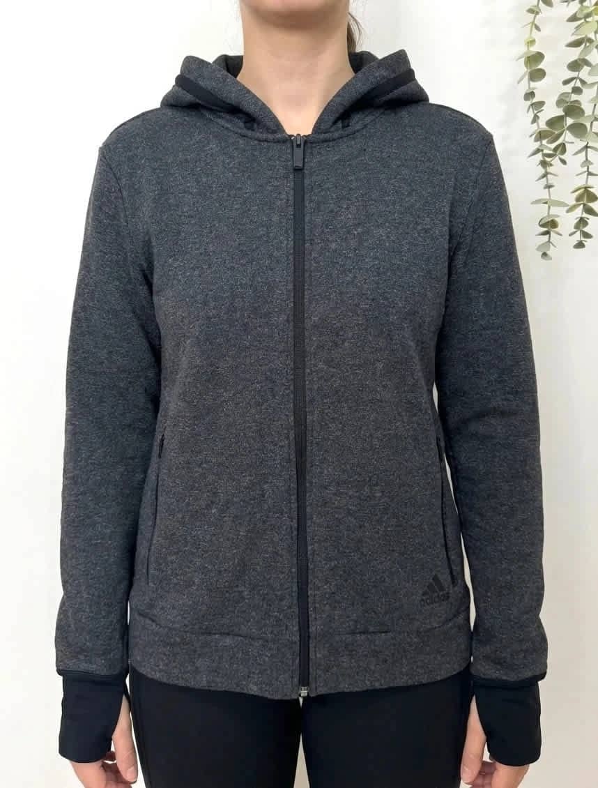 Sweat à capuche zippé adidas gris foncé veste taille L - FP251281