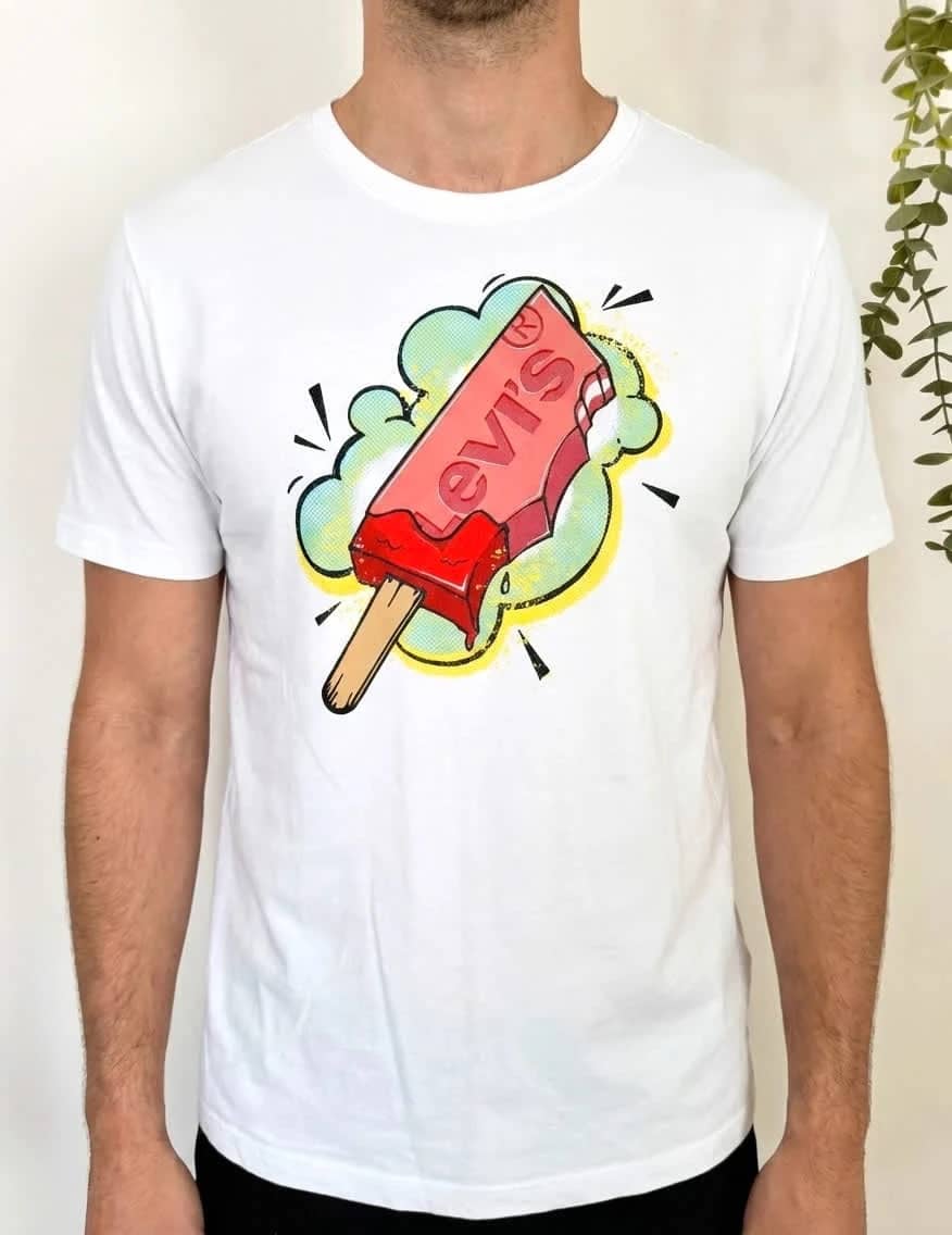 T-shirt coton Levi’s blanc glace logo imprimé taille XS - FP2512184
