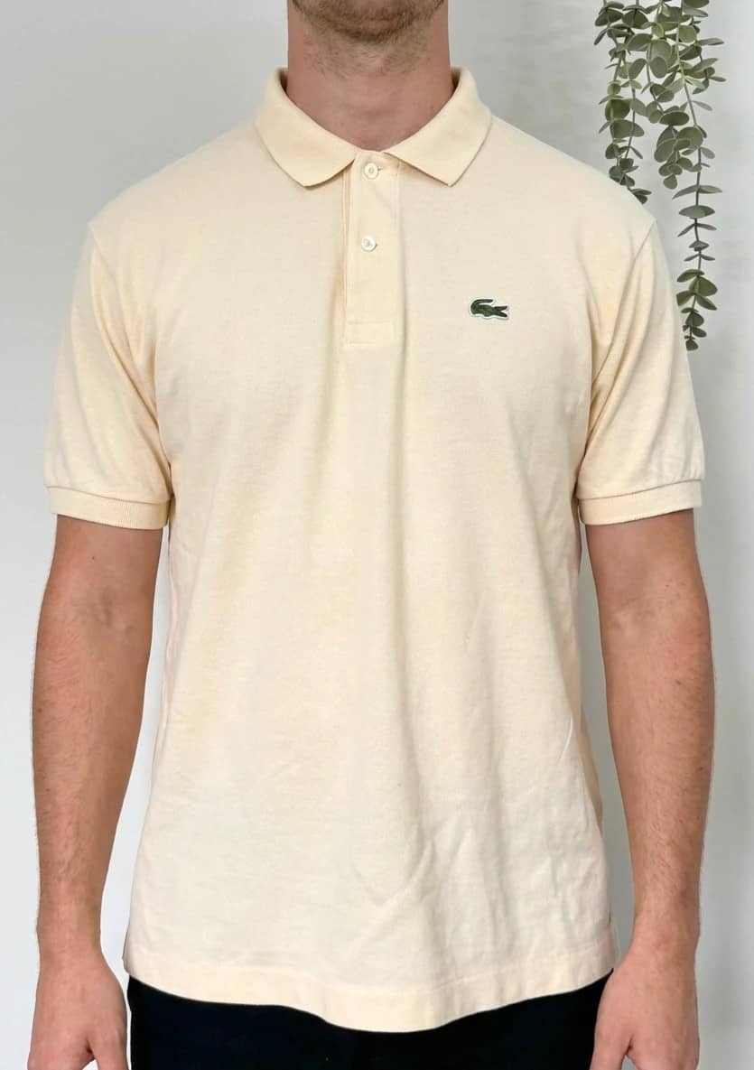 Polo piqué vintage Lacoste écru crème taille 7/XL - FP260263