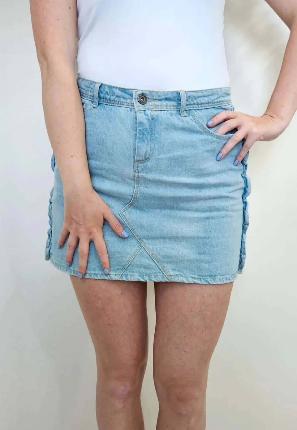 Jupe en jean IKKS denim bleu clair taille L