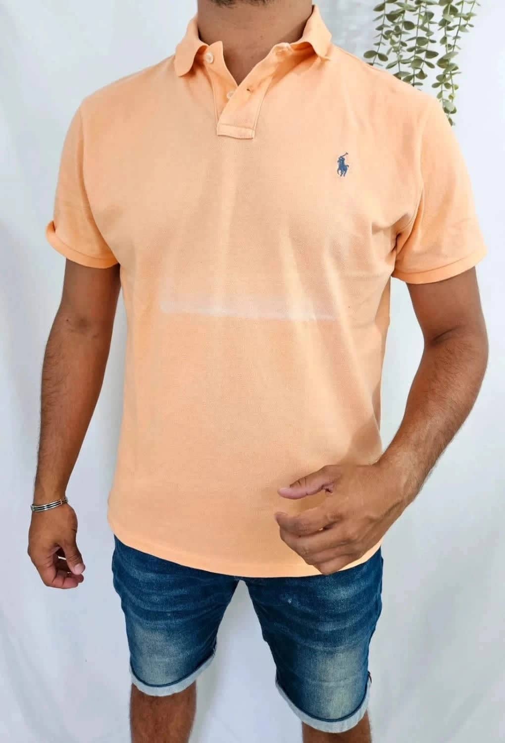 Polo abricot Ralph Lauren logo brodé taille XL
