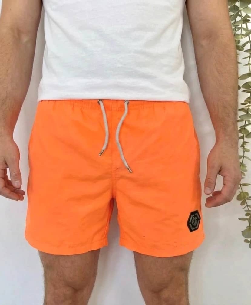 Short de bain orange fluo Avenue George V Paris taille M
