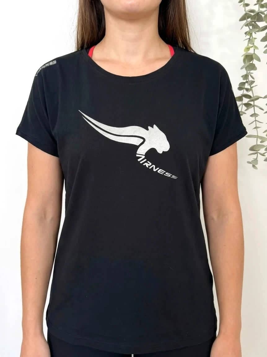 T-shirt sport Airness noir fitness logo argent taille XS - FP2512177