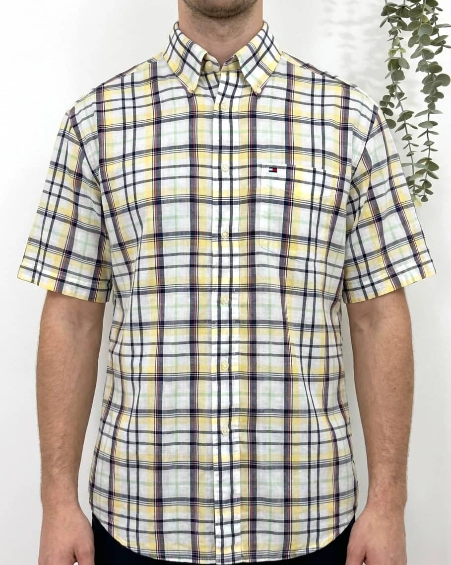 Chemise manches courtes Tommy Hilfiger carreaux multicolore taille S - FP260192