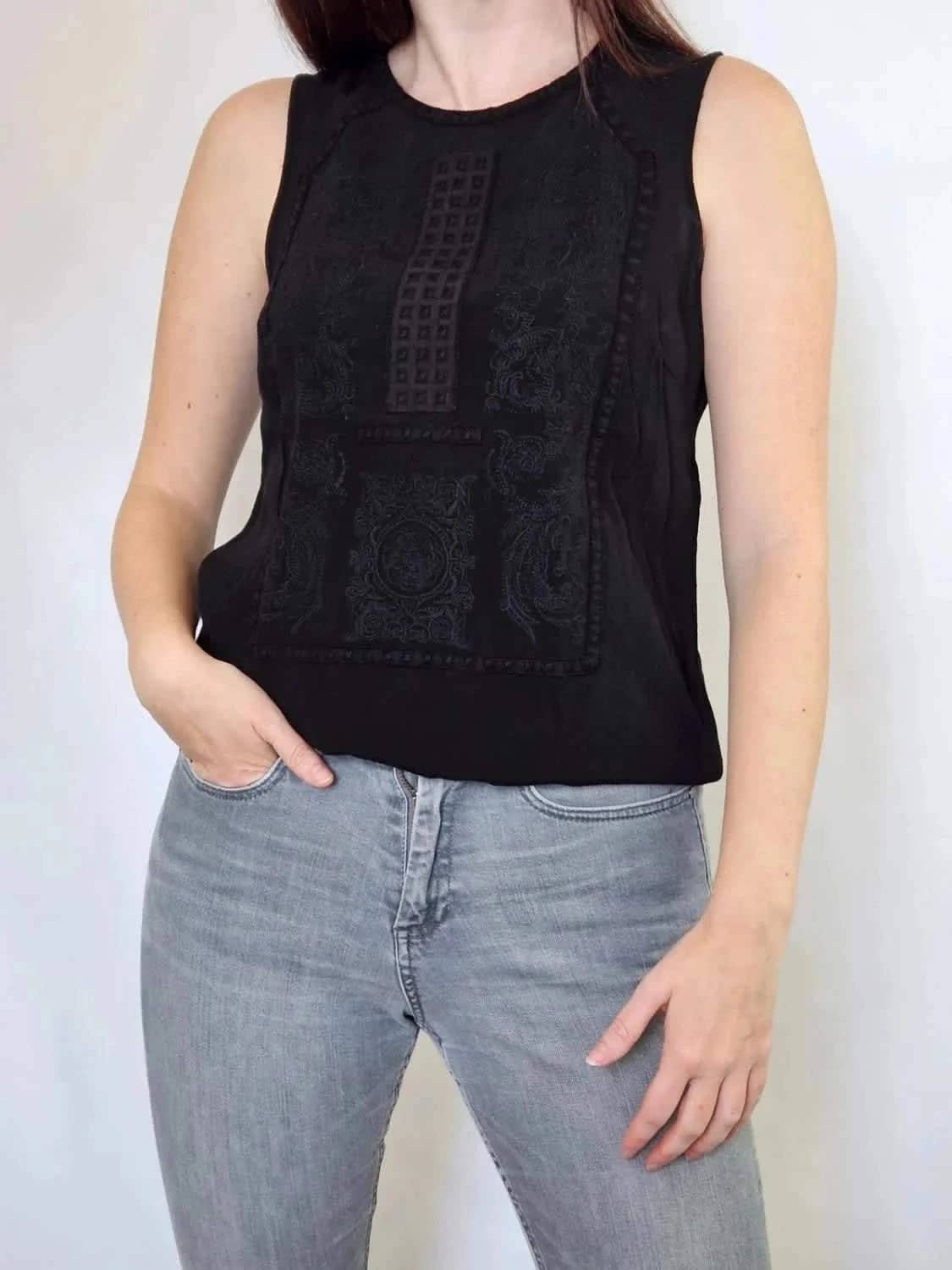 Top sans manches noir Comptoir des Cotonniers taille 38