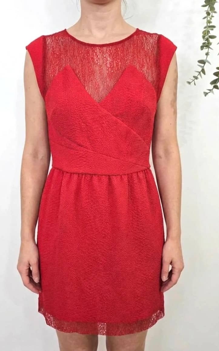 Robe rouge à dentelle The Kooples taille XS