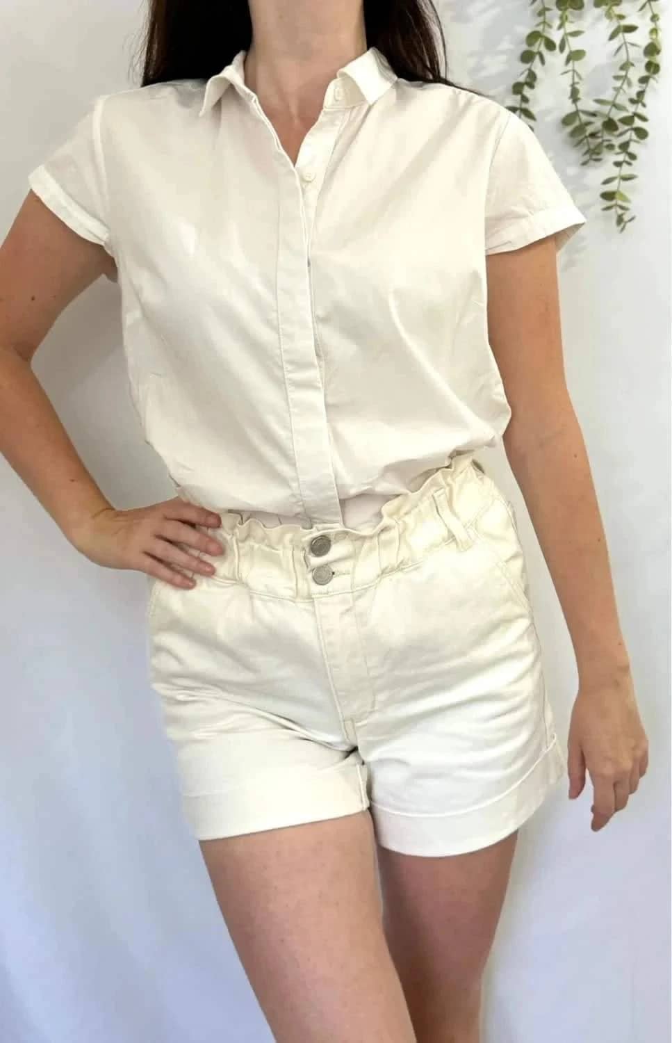 Top chemisier sans manches blanc Cyrillus taille M