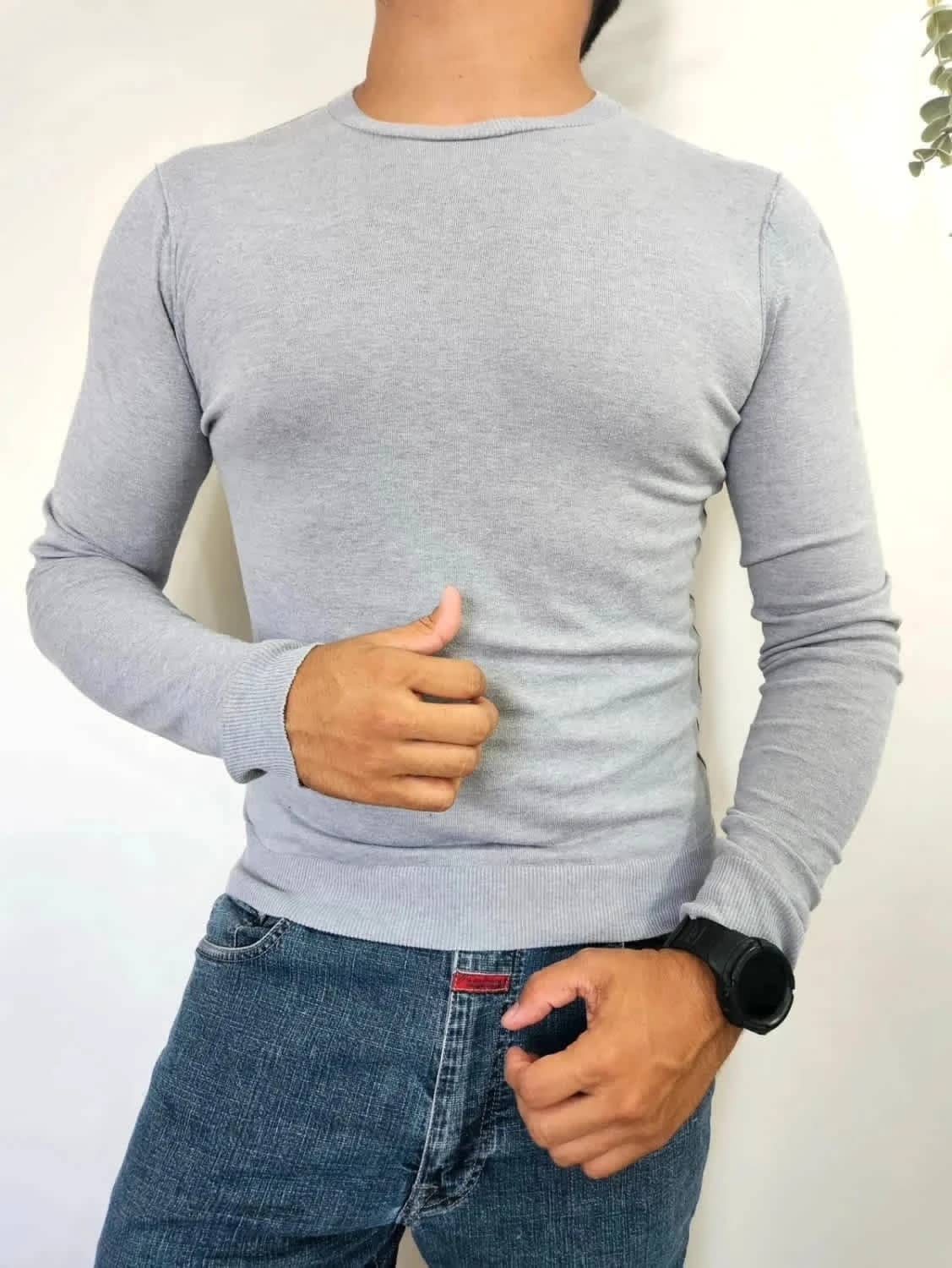 Pull gris col rond Zadig & Voltaire 100% coton taille S