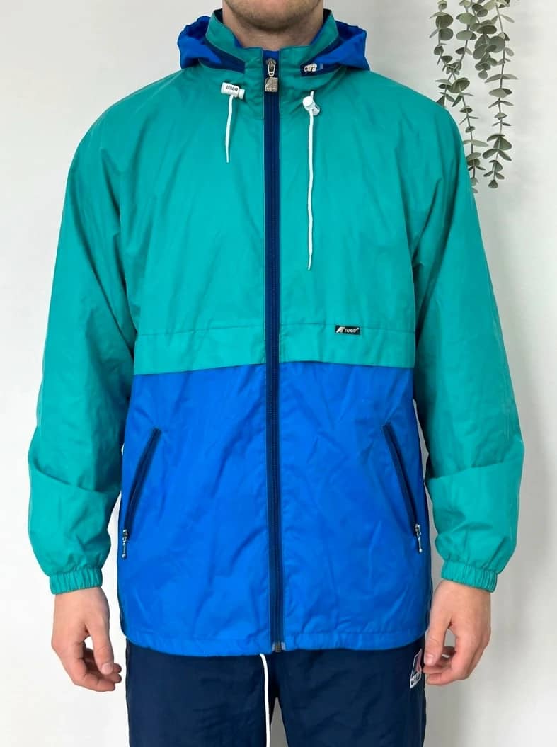 Veste K-Way vintage turquoise bleu taille XL - SC26049