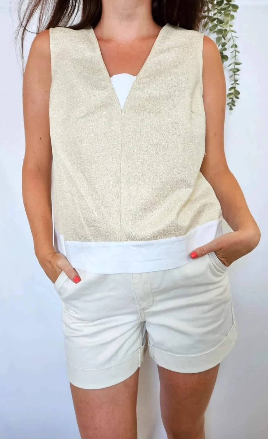 Top débardeur doré à paillettes 27 Quai de Seine Paris taille 40