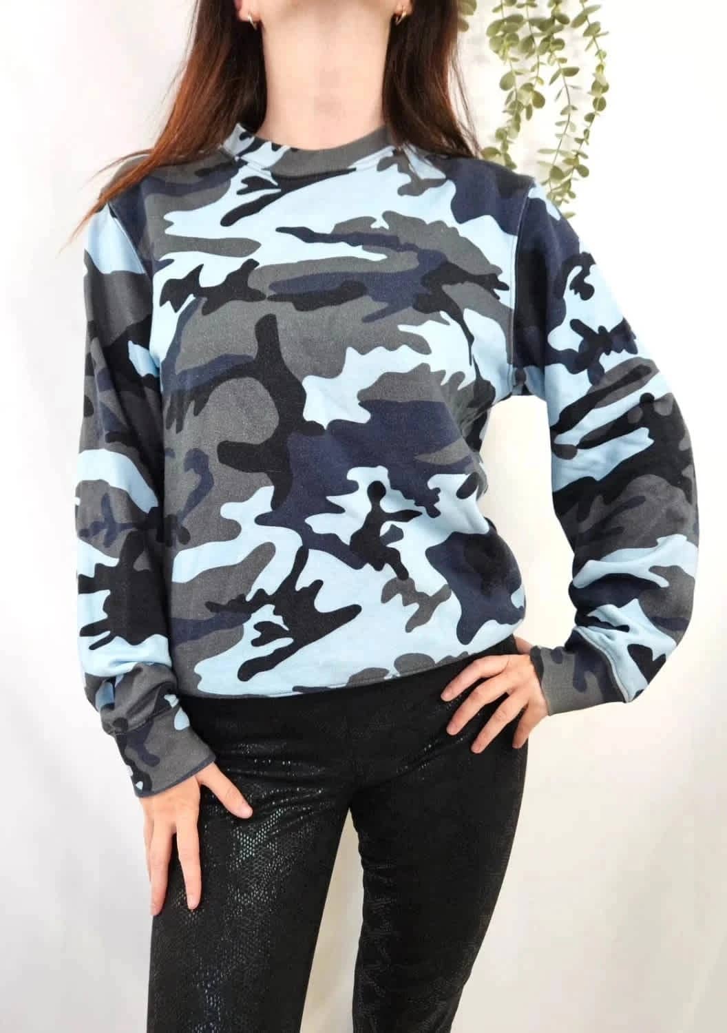 Sweat-shirt camouflage Sandro bleu taille S