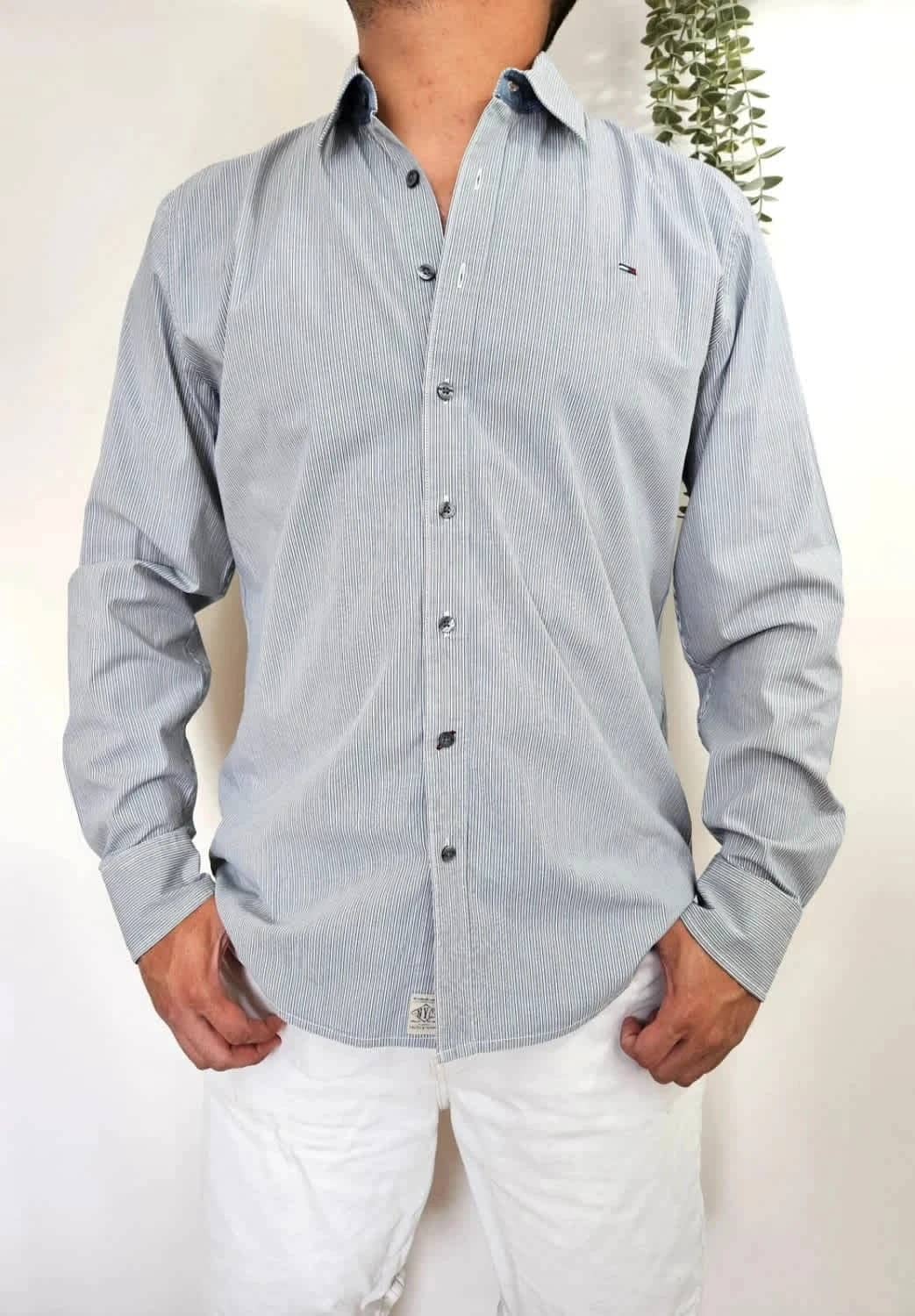 Chemise Tommy Hilfiger Denim rayée bleu taille XXL