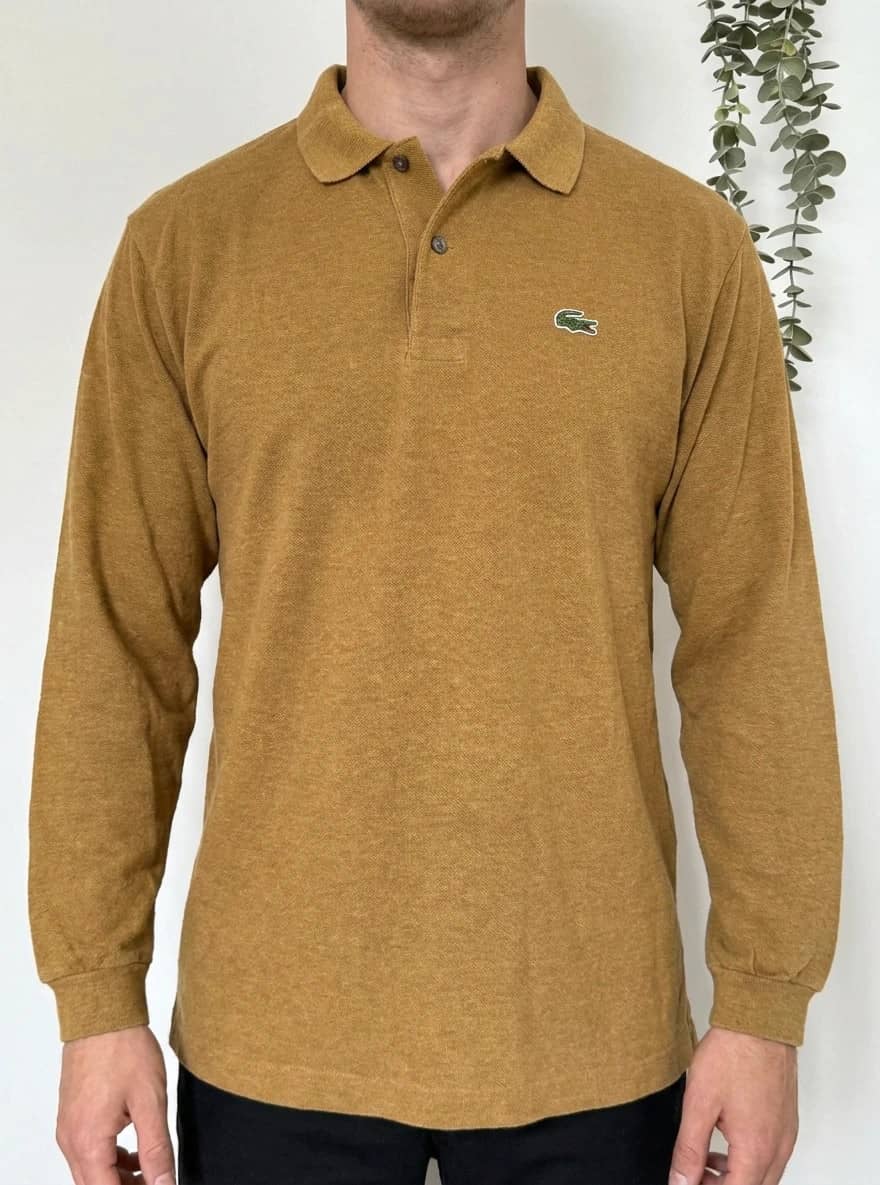 Polo manches longues Lacoste vintage camel taille 7/XL - FP260232