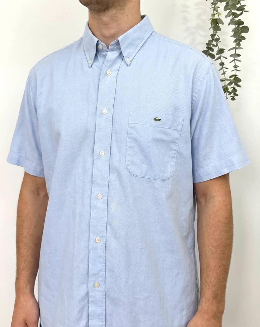 Chemise manches courtes Lacoste coton bleu ciel taille 42/XL - FP260190