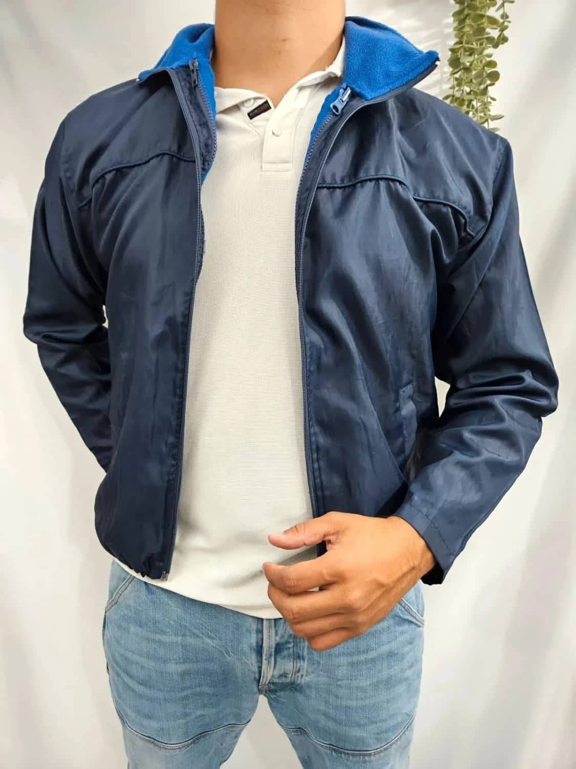 Veste imperméable bleue 2 en 1 polaire sans manches taille S