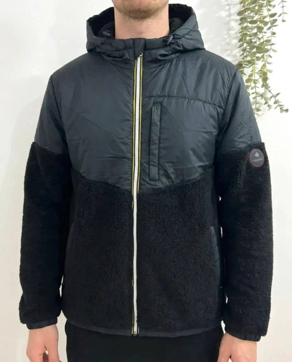 Veste chaude doudoune noire bi-matière polaire full zip Paragoose taille 3XL
