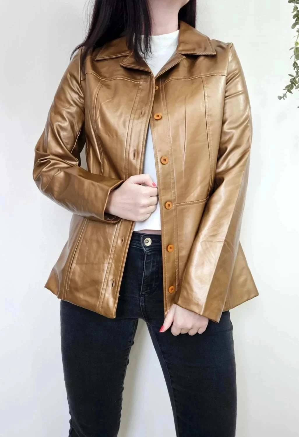 Veste dorée simili cuir taille 40
