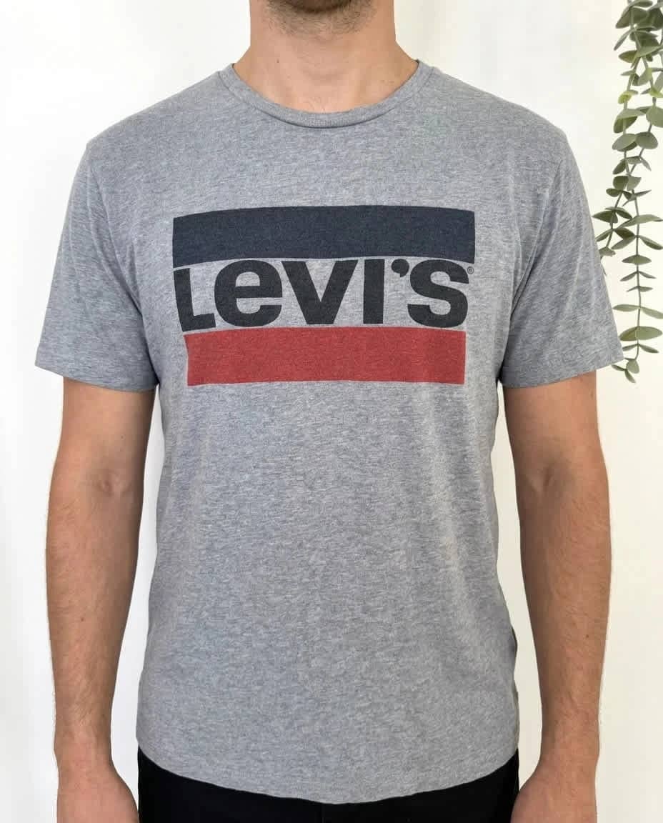 T-shirt coton Levi’s gris chiné logo imprimé taille M - FP2512180