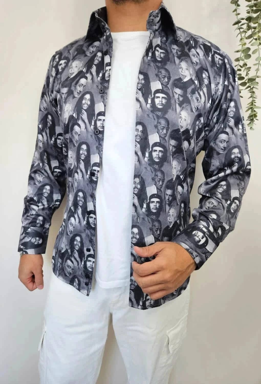 Chemise originale figures célèbres et iconiques Bob Marley noire et blanche Xoos taille M