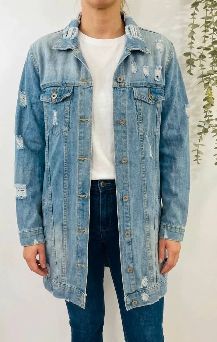 Veste en jeans longue Cherry Koko 100% coton