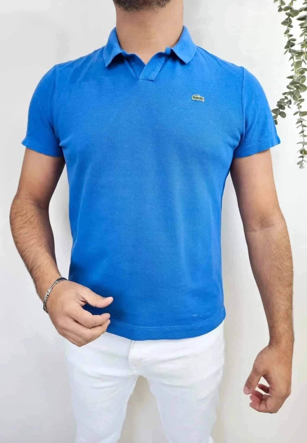 Polo bleu Lacoste vintage slim fit Devanlay taille XL