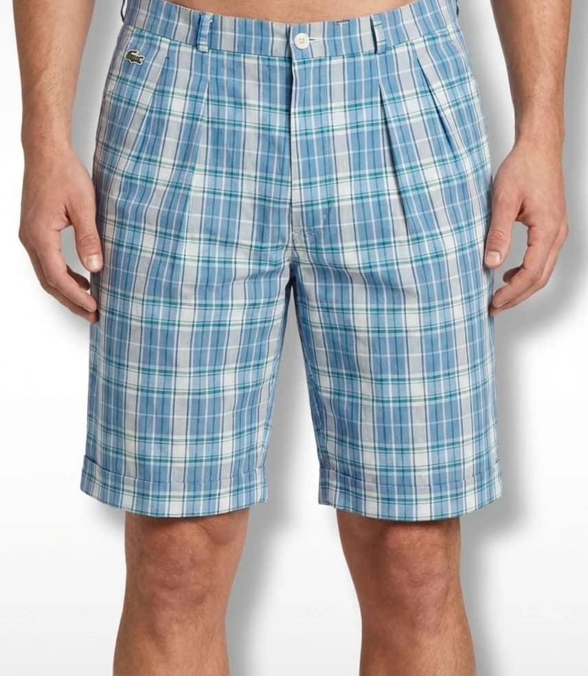 Short vintage Lacoste Devanlay à carreaux taille L