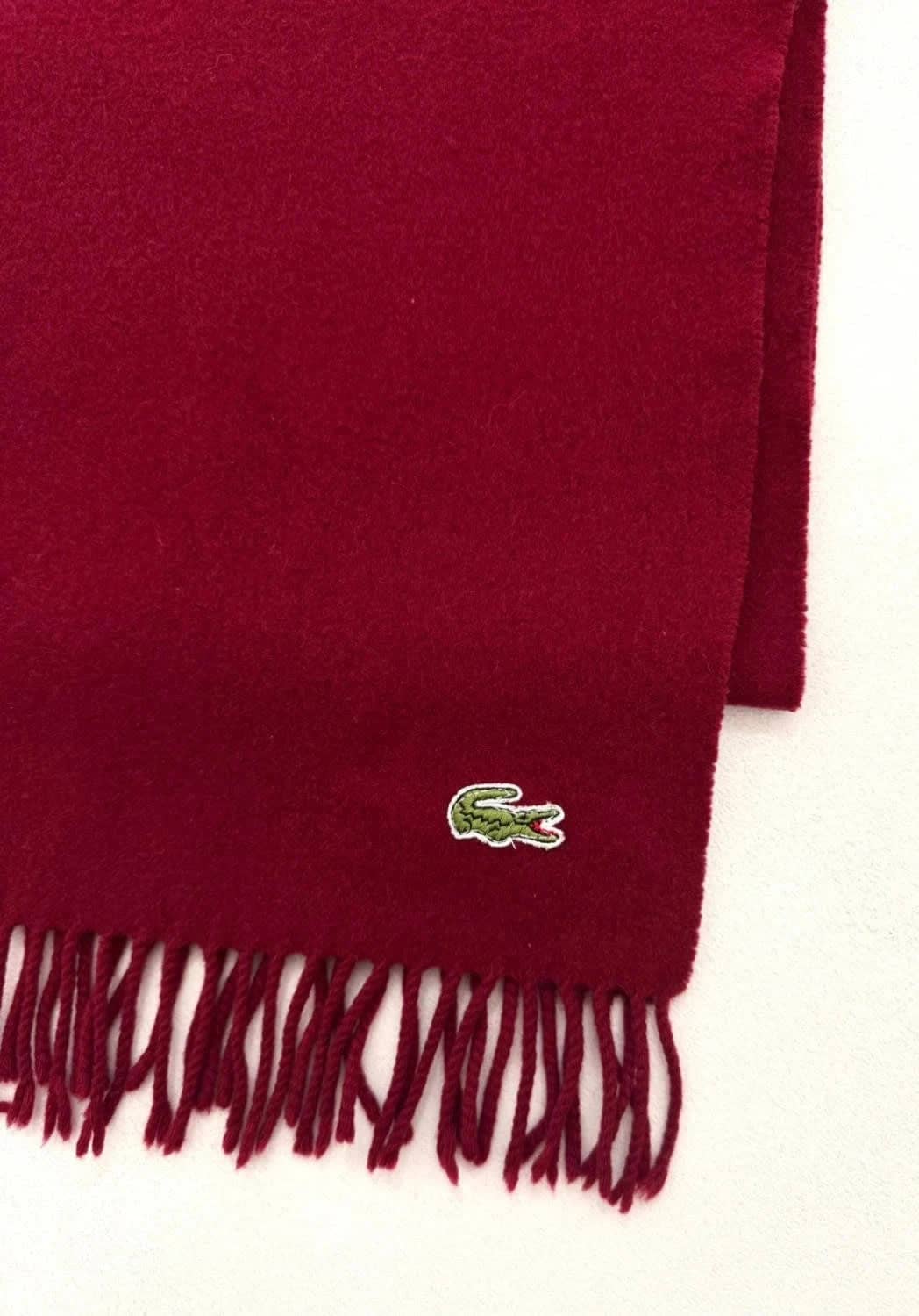 Écharpe laine Lacoste bordeaux classique taille unique unisexe