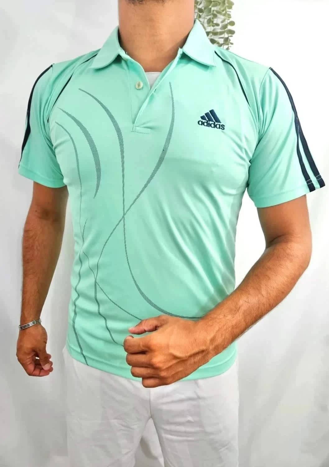 Polo vintage Adidas vert menthe taille L