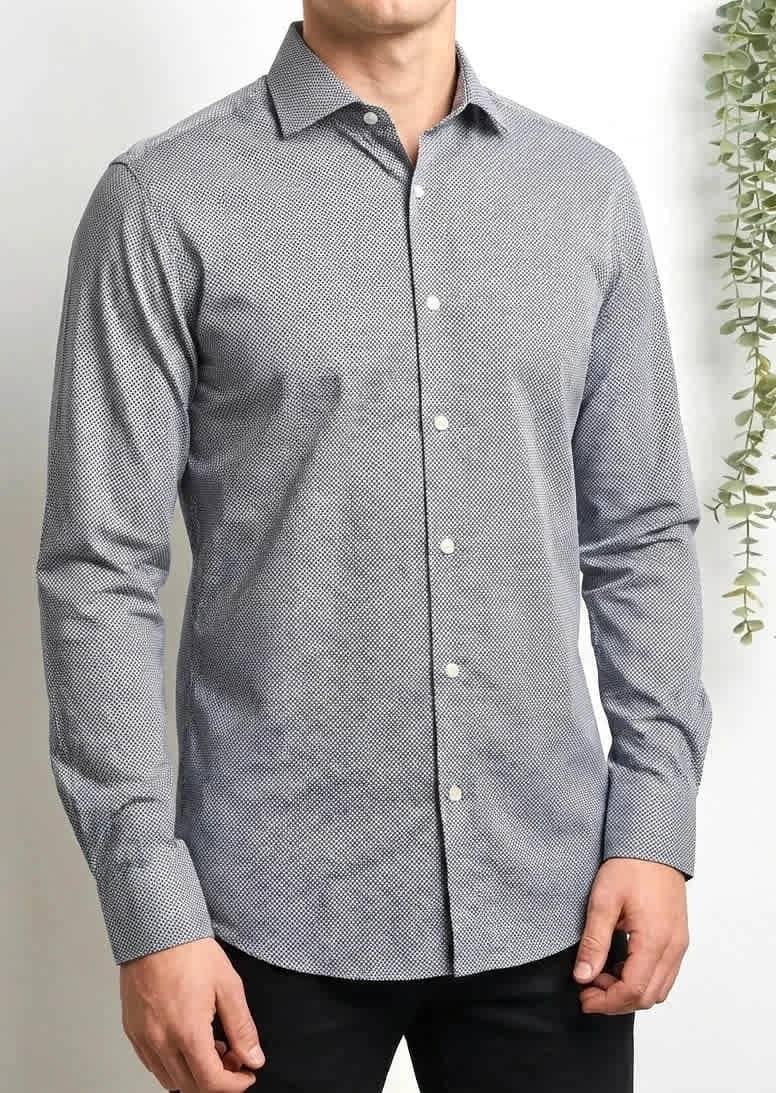 Chemise à motifs slim fit 100% coton Guy Laroche taille L