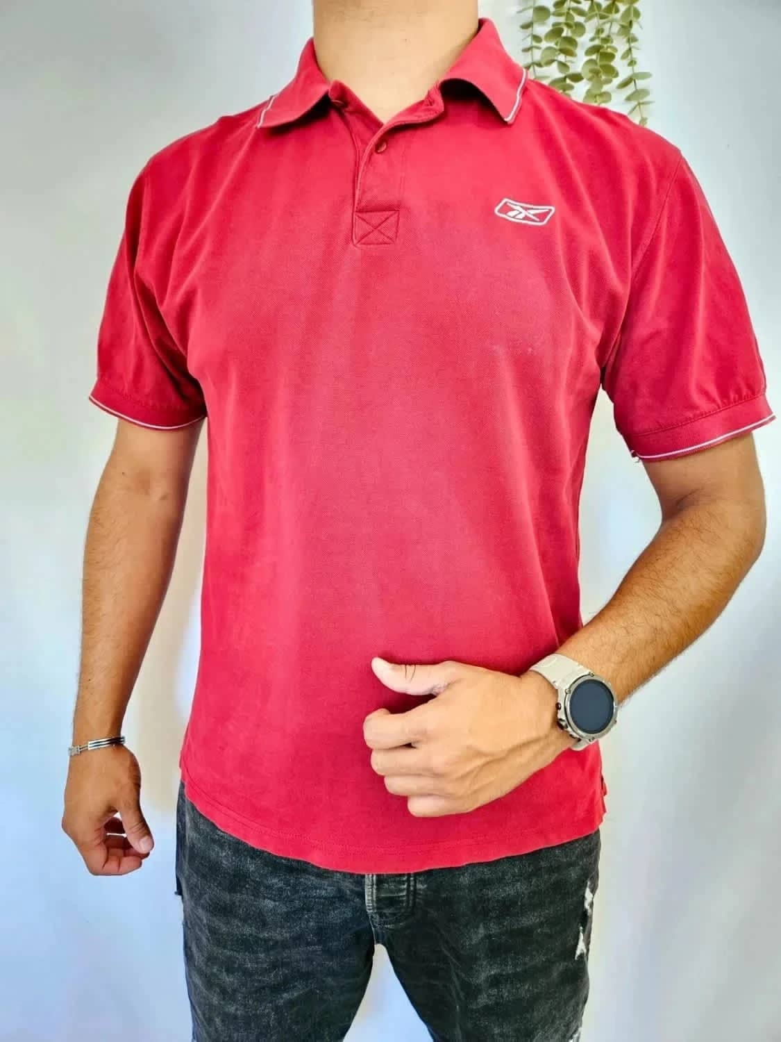 Polo rouge Reebok vintage taille XL