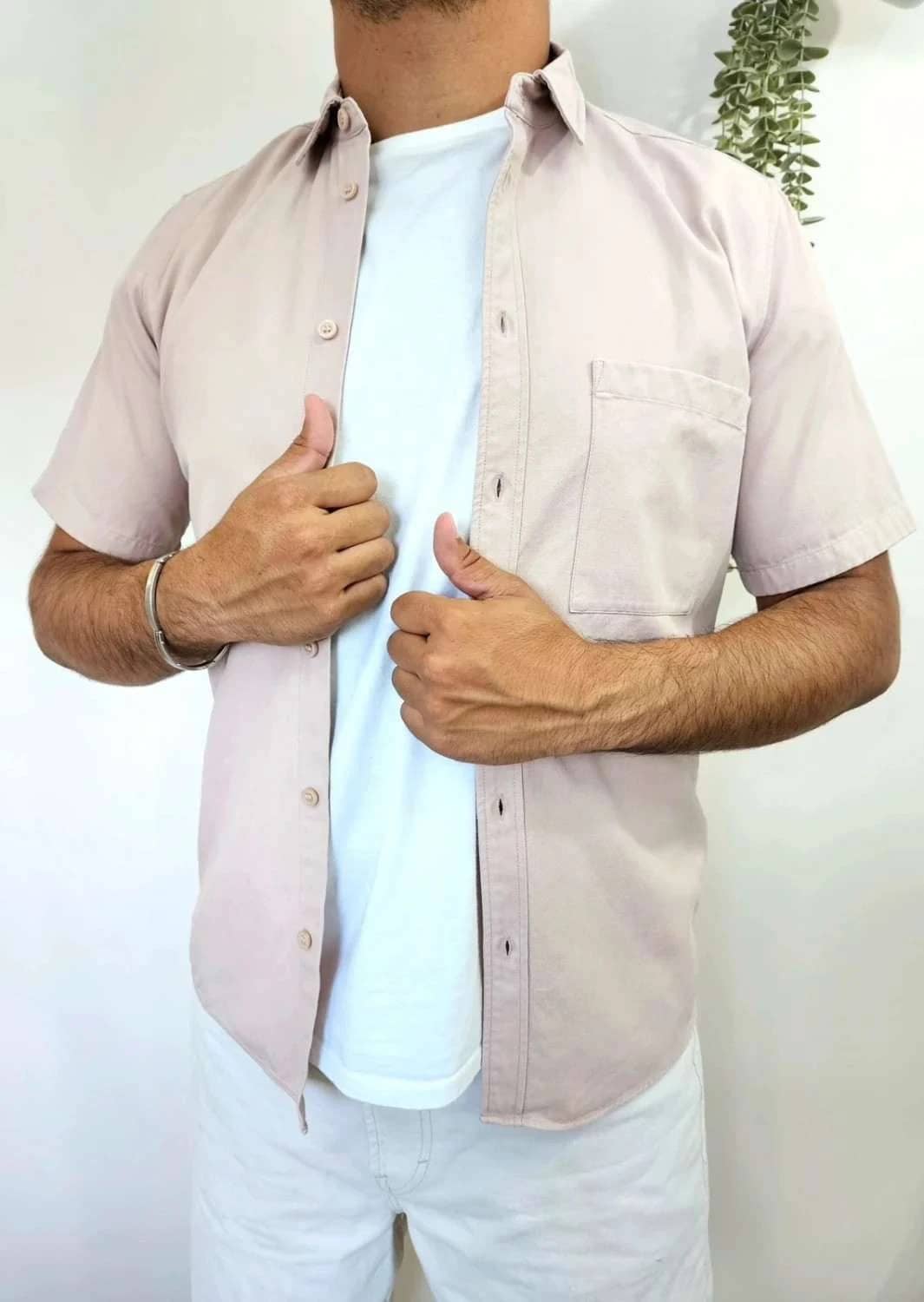 Chemise manches courtes oversize beige rosé Cos  taille S