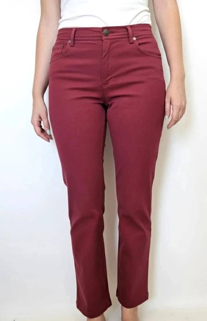 Pantalon Burberry London bordeaux coupe droite straight leg intérieur Nova Check taille 38