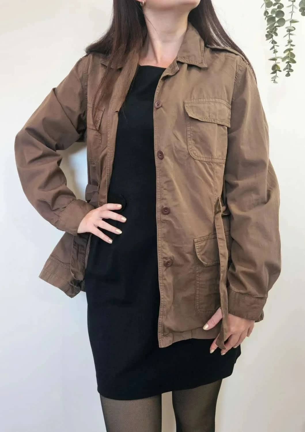 Veste saharienne coton bensimon marron ceinturée taille 42