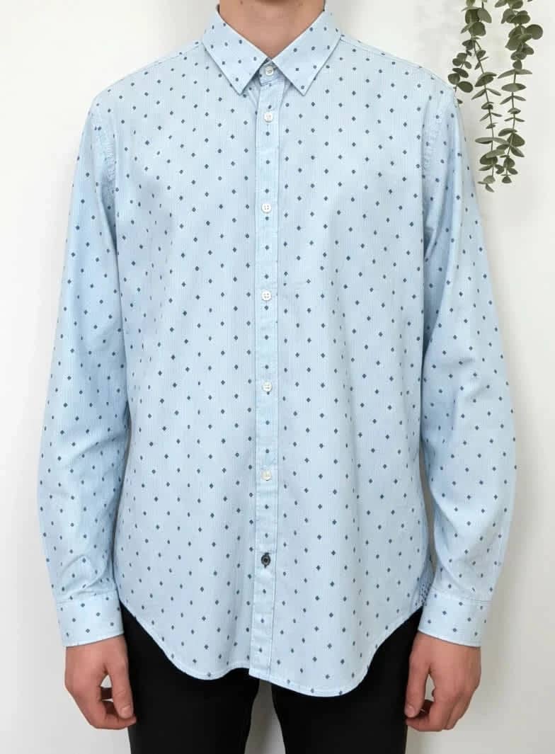 Chemise slim fit Salsa bleu clair motifs taille XL - SC26023