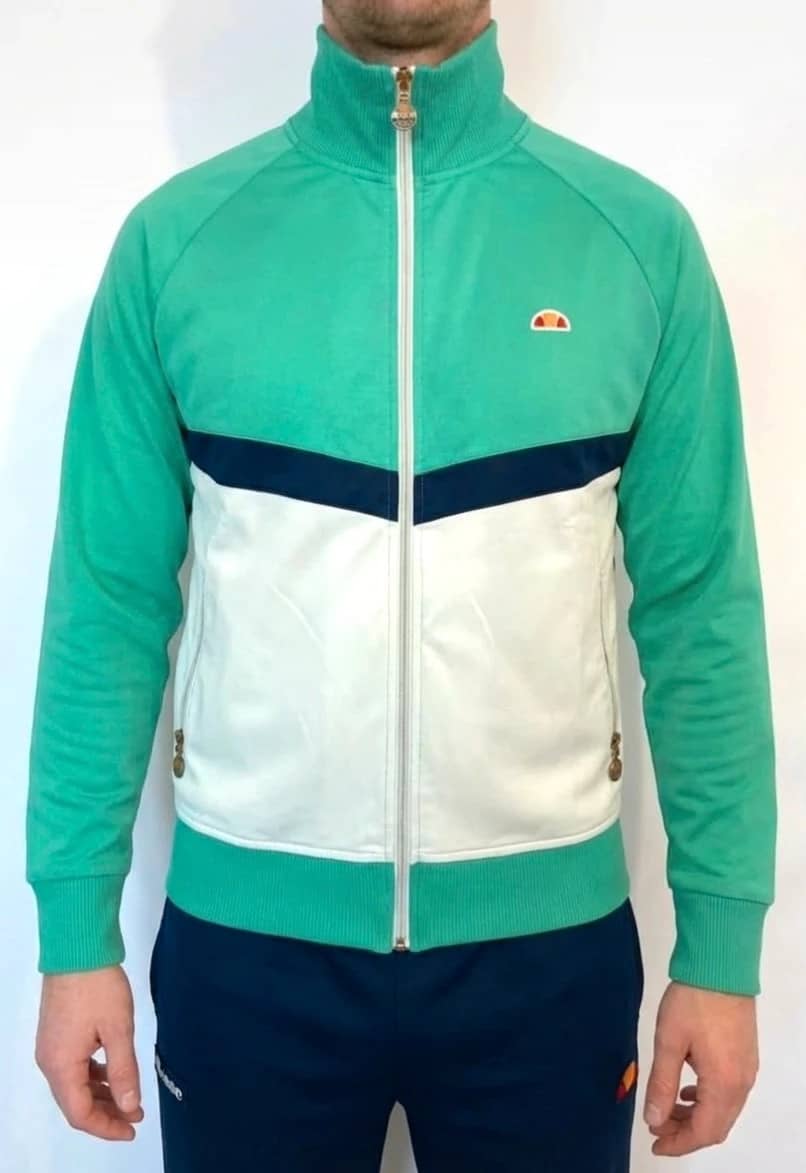 Veste survêtement rétro Ellesse vert blanc taille XS homme