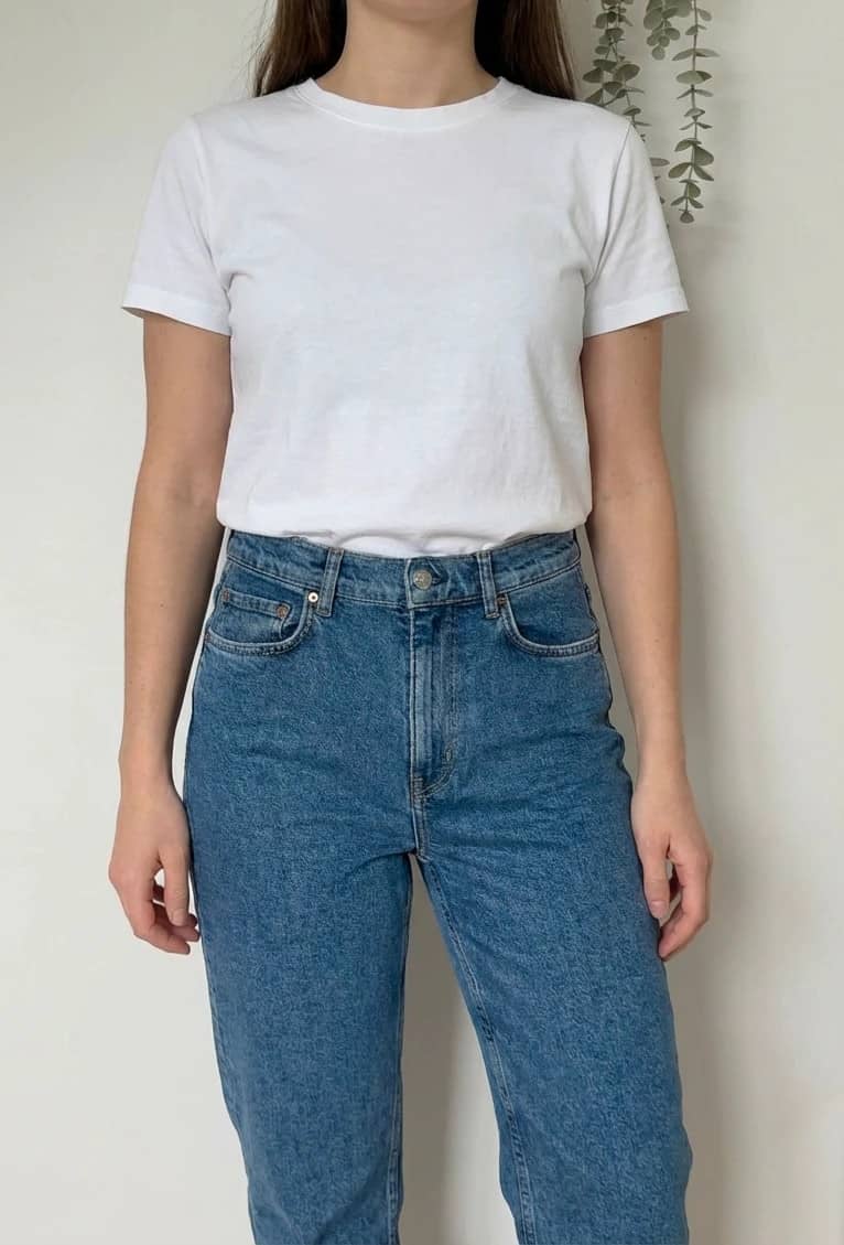 Jean droit taille haute & Other Stories bleu moyen taille W27