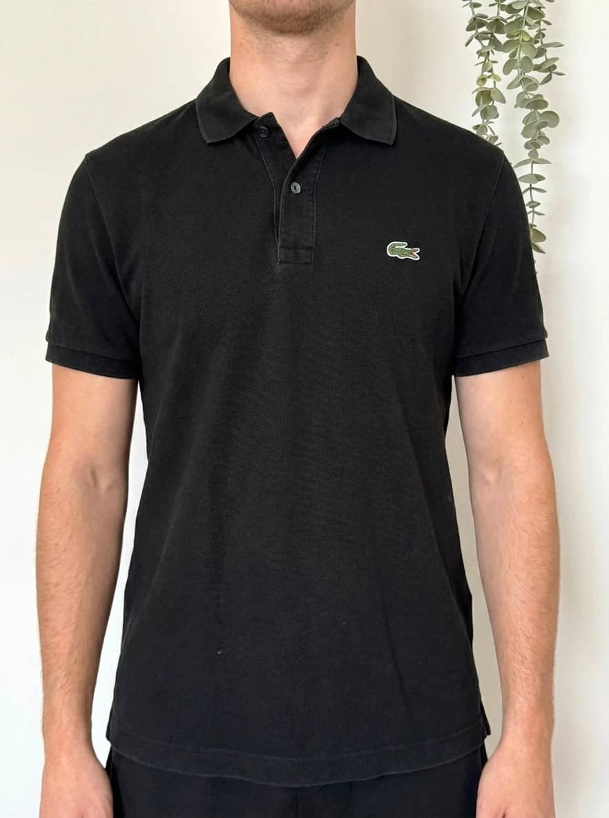 Polo piqué slim fit Lacoste noir taille 2/XS - FP260248