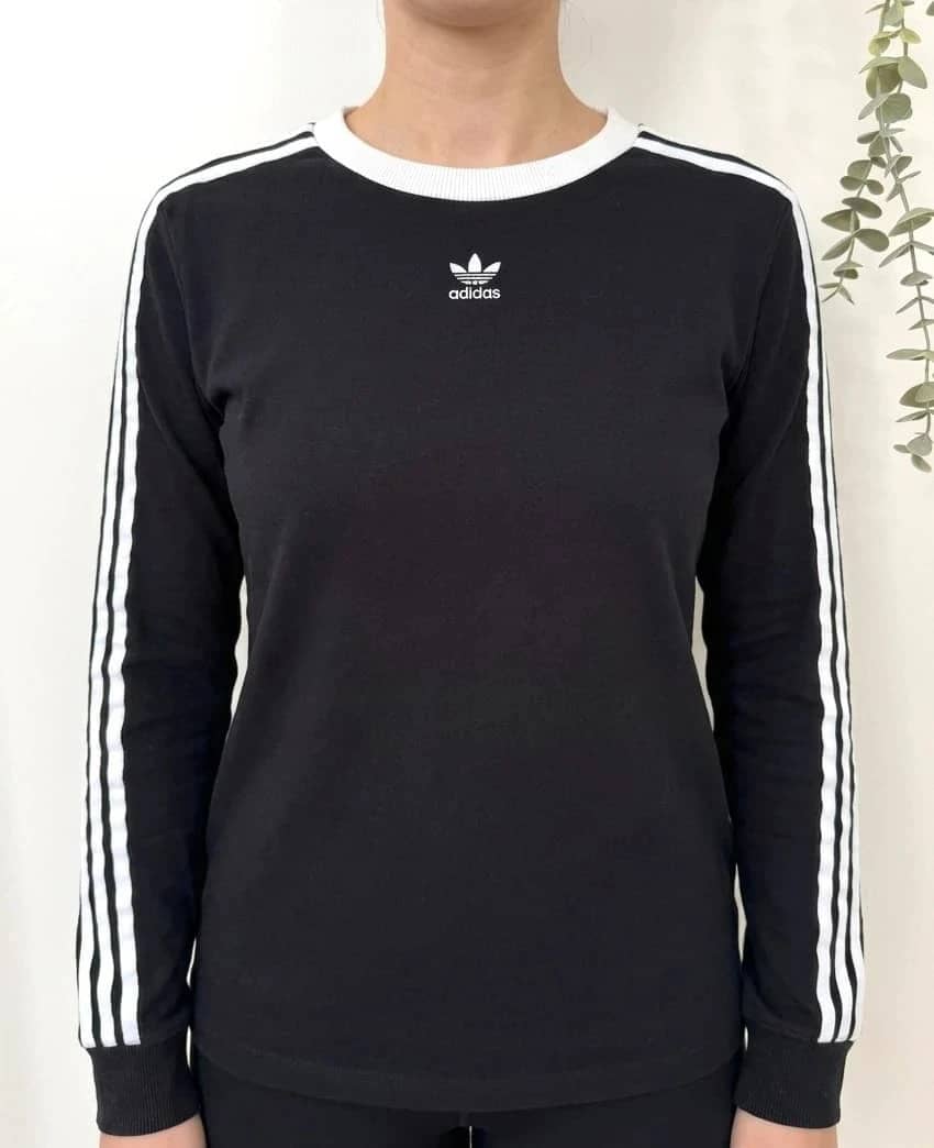 T-shirt manches longues Adidas Originals noir bandes blanches taille S - FP2512159