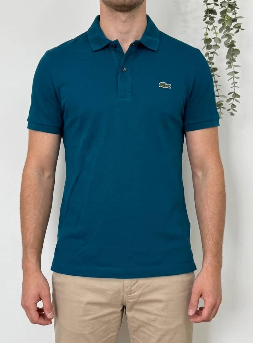 Polo piqué slim fit Lacoste bleu pétrole taille 3/S - PP2603252