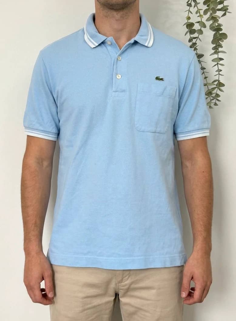 Polo piqué Lacoste bleu ciel poche poitrine taille 5/M - PP2603296