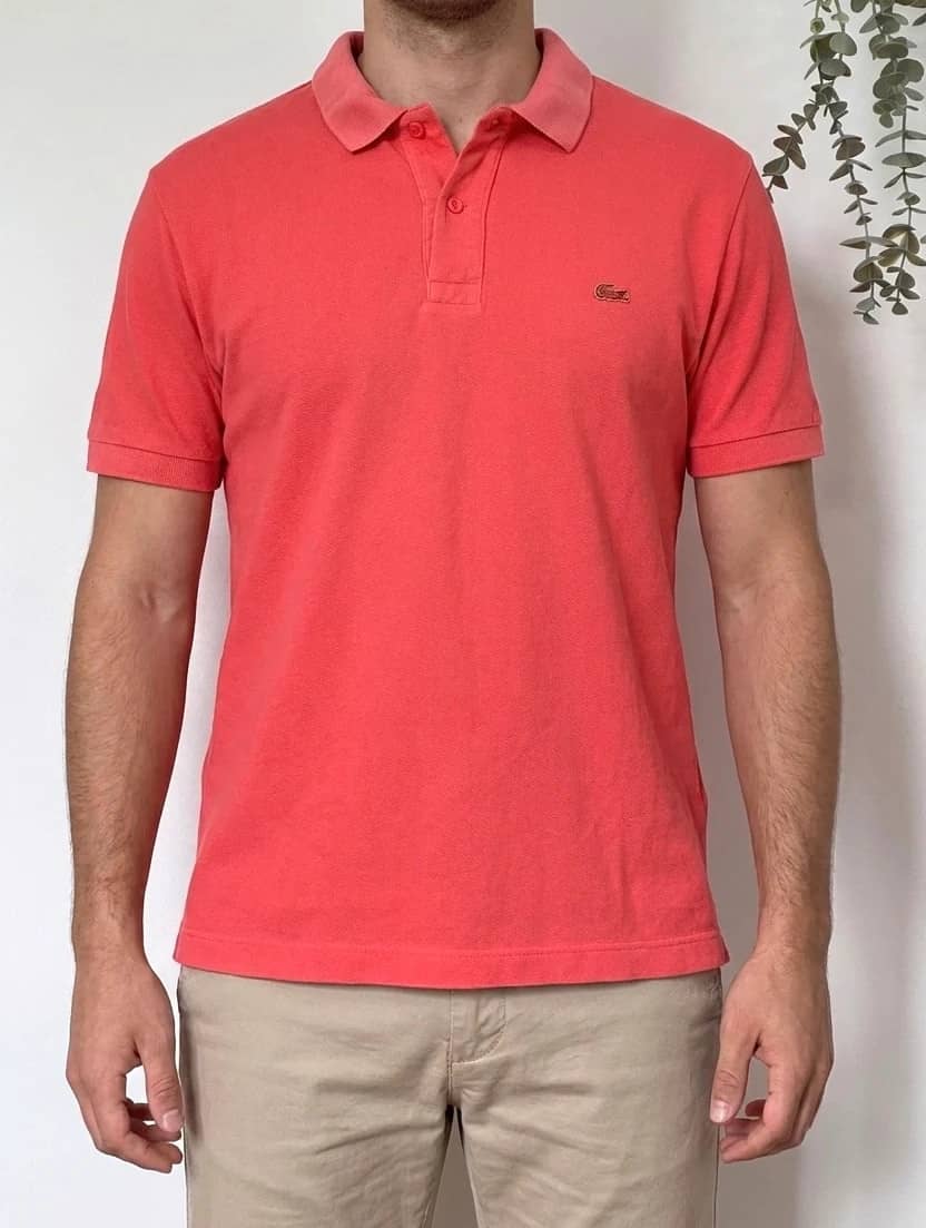 Polo piqué slim fit Lacoste rose fluo corail taille 6/XL - PP2603347